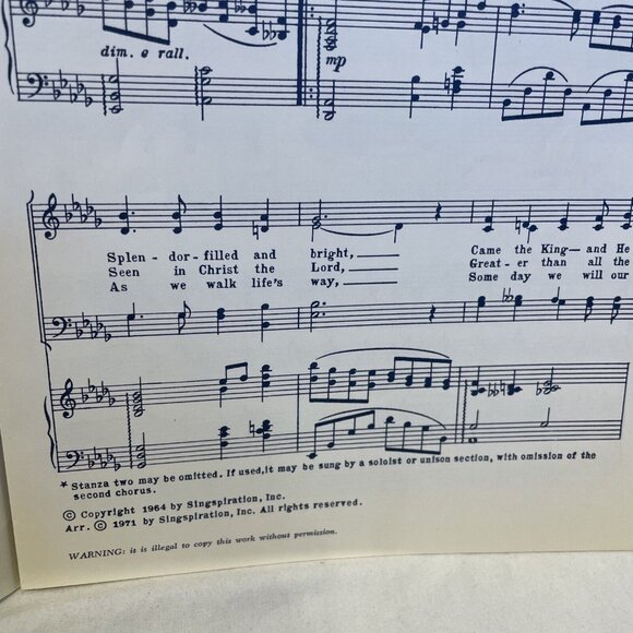 What Grace Is This S.A.T.B. Piano Sheet Music Peterson 1971 Singspiration Gospel - Picture 5 of 7